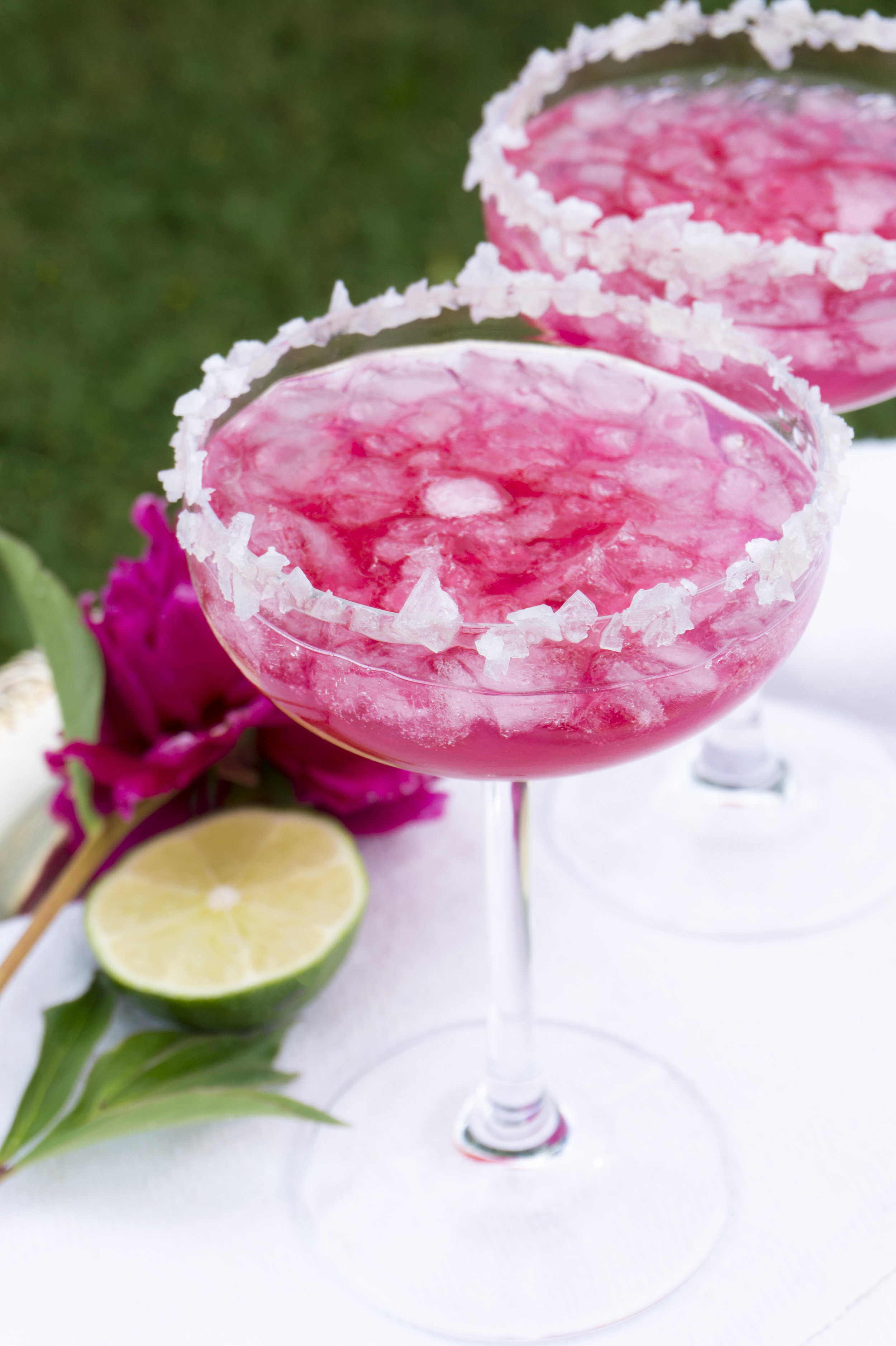 Iced  Blackberry Margarita with Salted Edge.&nbsp;    Take your margarita to the next level with blackberry wine and a salted flake rim.